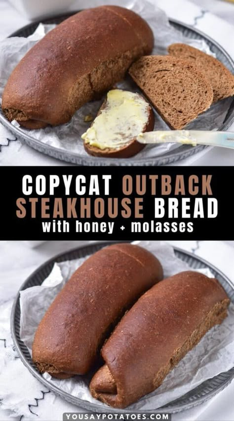 Molasses Rye Bread, Brown Buns Recipe, Gluten Free Outback Bread, German Brown Bread Recipes, Molasses Brown Bread Recipes, Outback Pumpernickel Bread Recipe, Brown Molasses Bread, Outback Steakhouse Bread Recipe, Outback Brown Bread Recipe