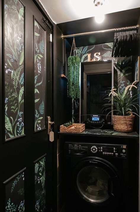 Vintage Maximalist Decor, Laundry Room Inspiration, Dark Home Decor, Goth Home, Decor 2024, Goth Home Decor, Dark Home, Maximalist Decor, Dark Interiors