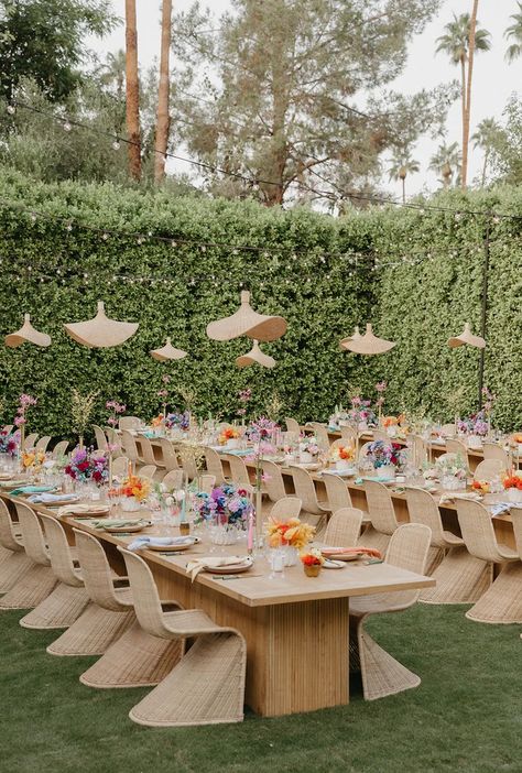 NICO + ZEKE – FOUND RENTAL CO The Parker Palm Springs, Wedding Outdoors, Golden Birthday Parties, Setting Table, Parker Palm Springs, Wedding Design Inspiration, Weekend Wedding, Garden Picnic, Wedding Reception Inspiration