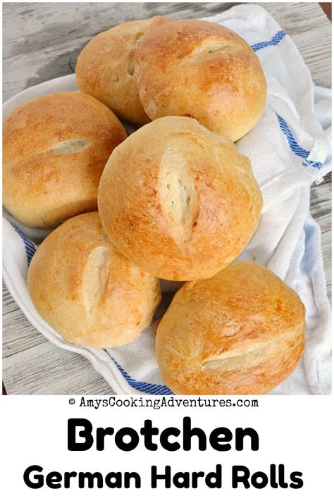 Brotchen are traditional German Hard Rolls, inspired by the book, The Baker's Daughter. Brotchen Recipe, German Food Authentic, Hard Rolls, German Bread, German Baking, French Bread, German Food, Bread Recipes Homemade, Artisan Bread