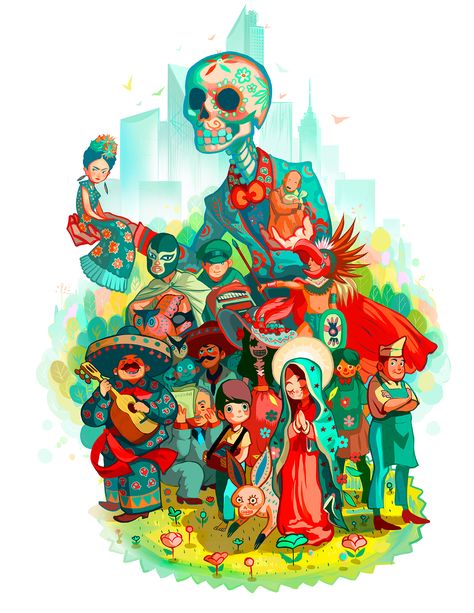 Yuumei Art, Latino Art, Mexican Culture Art, Mexico Design, Hispanic Culture, Day Of The Dead Art, Mexico Culture, Mexico Art, Chicano Art