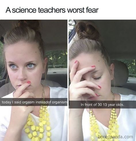 A Teacher's Fear Teacher Memes, Snapchat Funny, 웃긴 사진, Visual Statements, Disney Memes, Teacher Humor, Bones Funny, Funny Posts, Funny Texts