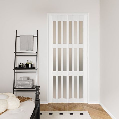 Win Stellar 36'' x 80'' Hollow Accordion Door | Wayfair Small Space Closet Doors, Modern Accordion Doors, Door Alternatives Small Spaces, Accordion Closet Doors, Door For Small Space, Accordion Doors Closet, Doors For Small Spaces, Accordian Door, Temporary Door