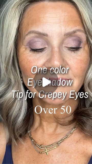 Kimberly Weimer on Instagram: "Fancy schmancy four and five color eyeshadow looks are stunning if you know all the pro tips for building color and depth where you need it.   But I’m here  to tell ya you can get all the benefits with one color!   Grab the right brushes and a color with a lot of pigment.   Use the tips in the video to create a dimensional look with your favorite shade.   I’m using Amethyst by @seintofficial. Eyeshadow brush by @seintofficial  Primer in color persuade by @sigmabeauty   Comment YS55   for the links to the brush and the primer   #eyeshadowpalette #eyes #blueyes #depth #dimension #over50makeup #matureskinmakeup #midlife #menopause #maturemakeuptips #agingwell #over50andfabulous #agegracefully #naturalbeauty #seintmakeupartist #teacher #simplebeauty #growingoldgr Eyeshadow For Aging Eyes, Eye Shadow For Over 50, Make Up Over 50 Older Women Eye Makeup, Makeup Looks For Older Women Over 40, Eye Makeup For Older Women Over 50, Eye Makeup Over 60, Make Up For 50 Year Old Women, Eye Makeup For 60 Year Old Women, Eyeshadow Over 50