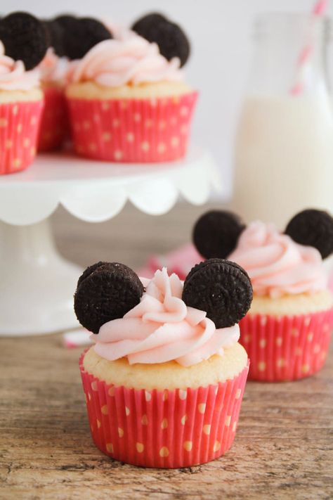 Girl Birthday Cupcakes, Twodles Birthday, Mouse Cupcakes, Minnie Mouse Birthday Decorations, Minnie Mouse Birthday Cakes, Minnie Mouse Cupcakes, Minnie Cake, Kid Cupcakes, Mini Cupcake