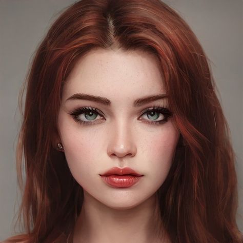 Artbreeder Girl, Steam Avatar, Redhead Men, Red Hair Woman, Character Model, Girls With Red Hair, Orange Hair, Pale Skin, Tan Skin