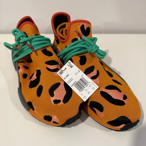 Brand New With Tagsmen’s Adidas Nmd Hu Animal Print Sneakers. Size 10.5. Sock Like Fabric With Yellow And Orange Colors. Features Boost Midsole. Comfortable Orange Sneakers For Streetwear, Casual Adidas Custom Orange Sneakers, Adidas Non-slip Slip-on Sneakers, Yellow Casual Custom Sneakers, Comfortable Non-slip Adidas Sneakers, Comfortable Breathable Yellow Sneakers, Casual Yellow Custom Sneakers, Comfortable Yellow Breathable Sneakers, Adidas Casual Non-slip Sneakers