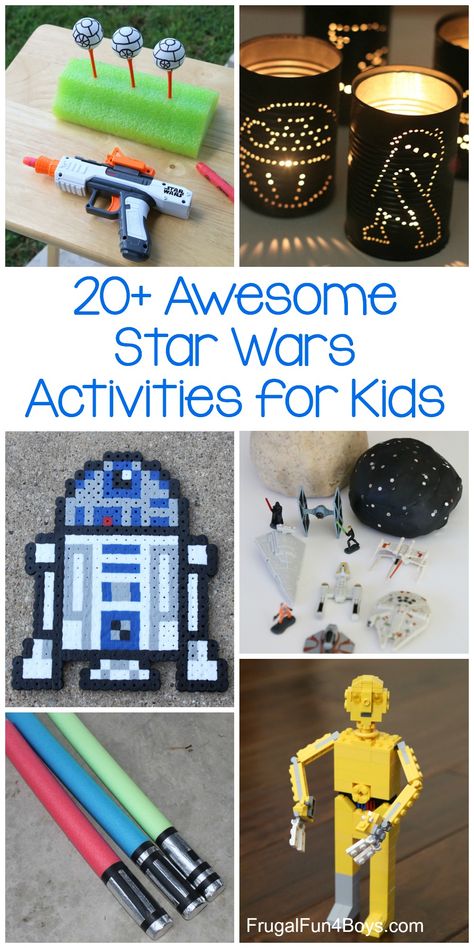 20+ of the BEST Star Wars Crafts and Activities for Kids.  Nerf targets, perler beads, LEGO projects, and more. #starwars #kidsactivities #craftsforkids Star Wars Activities, Star Wars Crafts, Diy Star, Crafts And Activities For Kids, Star Wars Diy, Star Wars Birthday Party, Star Wars Day, Star Wars Birthday, Star Wars Kids