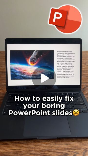 The PowerPoint Guy on Instagram: "How to fix a boring PowerPoint intro slide😋🙋‍♂️" Powerpoint Slide, Fix You, Fix It, Planets, Technology, On Instagram, Instagram, Design