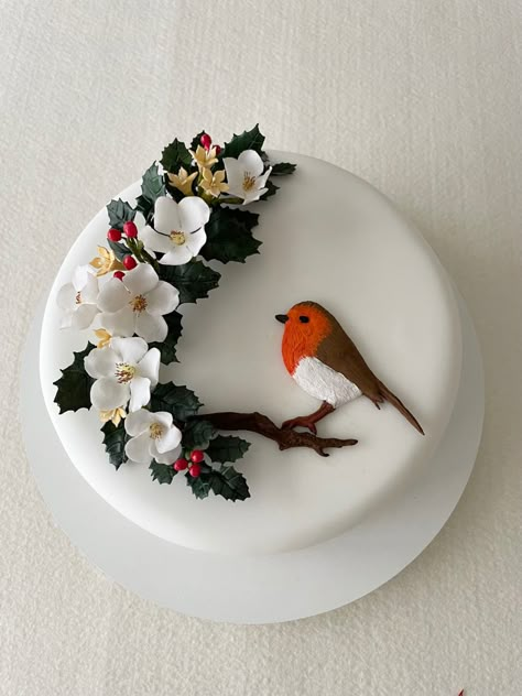 Christmas Jumper Cake, Robin Christmas Cake, Traditional Christmas Cake Decoration, Christmas Cake Decoration, Xmas Cakes, Traditional Christmas Cake, Fab Cakes, Xmas Baking, Christmas Themed Cake