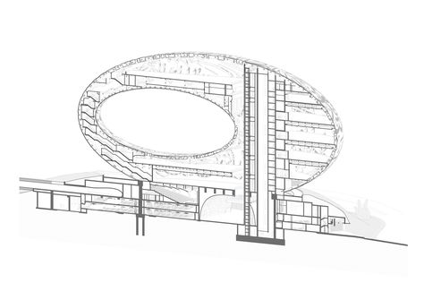 Gallery of Overcoming Design Challenges with Technology: Museum of the Future in Dubai - 12 Museum Of The Future Dubai, Solar Architecture, Museum Of The Future, Longitudinal Section, Technology Museum, Innovative Architecture, Passive Solar, Parametric Design, Building Plan