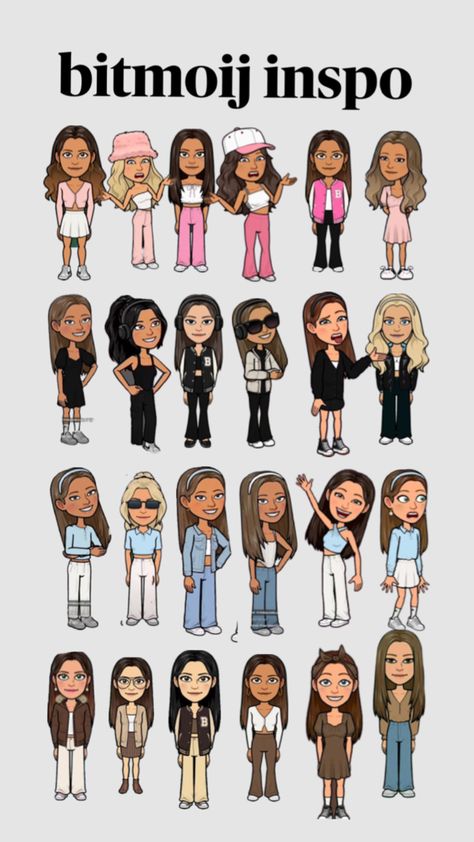 Bitmoji inspo Pretty Bitmoji Ideas, Bitmoji Inspo, Bitmoji Outfits Baddie, Cute Snapchat Bitmoji Ideas, Coffee Infographic, Coloring Pictures, Snapchat