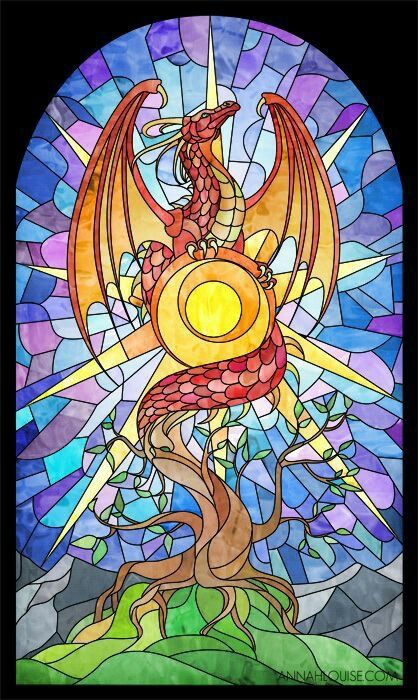 Disney Landscape Painting, Magical Stained Glass Patterns, Dragon Stained Glass Pattern, Stained Glass Dragon, Akvarel Illustration, Glass Tattoo, Glass Dragon, Rug Tufting, Glass Paintings