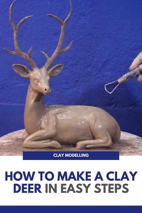 Clay art is a fun and creative activity that can be enjoyed by both kids and beginners. If you're looking for a simple and easy clay art project, making a clay deer is a great place to start. Here's a step-by-step guide to help you make a clay deer in easy and simple steps. Step 1: Gather Your Materials To make a clay deer, you'll need some air-dry clay, which can be found at any art supply store. You'll also need some sculpting tools, such as a wooden stick and a plastic knife... Creative Paper Clay Projects, Clay Sculpture Simple, Sculpting Tutorials For Beginners, Clay Animals Sculpture Easy, Clay Sculpting Ideas For Beginners, Clay Sculpting For Beginners, Polymer Clay Crafts For Beginners Step By Step, Air Dry Clay Animals Easy, Polymer Clay Animals Step By Step