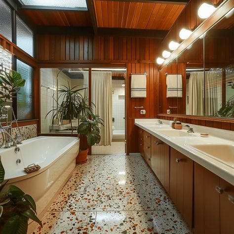 39 Incredible 70s Bathroom Decor Ideas To Inspire Your Soul - Edward George 60s Style Bathroom, 70s Eclectic Decor, 1955 Bathroom, Retro Bathrooms 1950s, 70s Bathroom Aesthetic, Retro Bathroom Ideas Vintage, 70’s Bathroom, Mcm Remodel, 70s Bathroom Decor