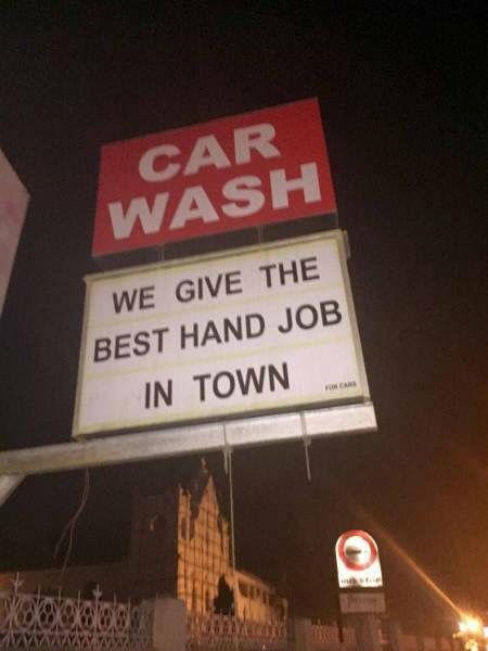 I think we'll steer clear from this car wash.. Tongue Quote, Car Wash Sign, Random Picture, Embrace The Chaos, Car Memes, Stand Up Comedians, Pure Romance, Dirty Mind, Random Pictures