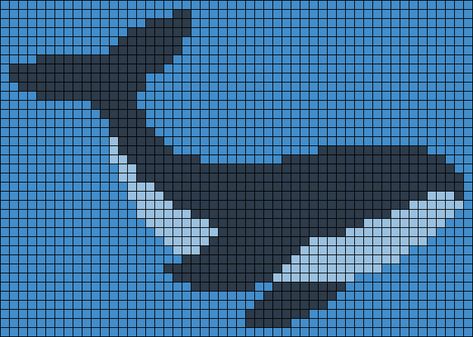 Whale Tapestry Crochet, Whale Knitting Chart, Pixel Pattern Black And White, Shark Grid Pattern, Whale Alpha Pattern, Jellyfish Pixel Art Grid, Whale Cross Stitch Pattern, Crochet Charts Free Pattern, Shark Alpha Pattern