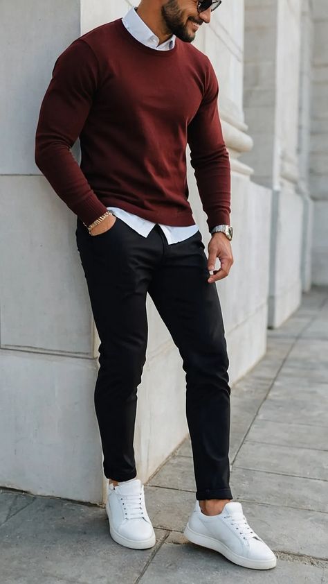 Striking the Balance: 13 Classy Smart Casual Outfits - Cheerful Talks Black Man Smart Casual Outfit, Nice Outfits For Men Classy, Work Outfit Men Casual, American Eagle Mens Outfits, New Years Mens Outfits, Mens Fall Business Casual, Smart Casual For Men Outfits, Italian Old Money Style Men, Men’s Brunch Fit