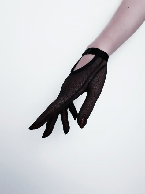 Idda Van Munster, Half Gloves, Black Mesh Fabric, Elegant Gloves, Gloves Fashion, Riding Gloves, Wrist Band, Fabric Black, Tulle Fabric