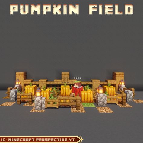 Minecraft Pumpkin Farm Ideas, Honey Farm Minecraft, Pumpkin Farm Minecraft, Minecraft Pumpkin Patch, Minecraft Fall Builds, Minecraft Halloween Ideas, Minecraft Pumpkin, Pumpkin Field, Minecraft Interior Design