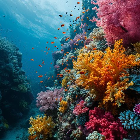 Vibrant Coral Reef: An #underwater #paradise of vibrant corals where marine life flourishes amidst the #ocean's beauty. #aiart #aiphoto #stockcake ⬇️ Download and 📝 Prompt 👉 https://stockcake.com/i/vibrant-coral-reef_113773_6014 Coral Reef Reference, Hawaii Coral Reef, Red Sea Coral Reef, Coral Reef Horizontal, Coral Reef Underwater, Bleached Coral Reef, Coral Reef Photography Underwater, Beautiful Coral Reef, Coral Reef Images