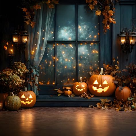 Halloween Window String Lights Pumpkin Backdrop RR9-101 – Dbackdrop Halloween Window Lights, Halloween Backdrop Ideas, Halloween Edits, Halloween Cubicle, Pumpkin Backdrop, Back To School Photography, Backdrop Stands, Halloween Post, Fav Products