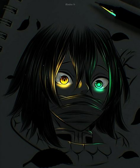 Anime Glowing Eyes, Anime Glow In The Dark, Glow Art, 1080p Anime Wallpaper, Fan Anime, Glowing Art, Dark Anime Guys, Shadow Art, Nezuko Kamado