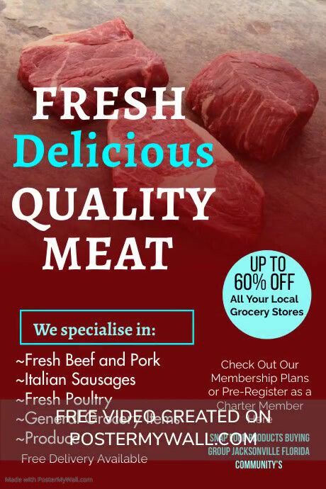 FRESH MEAT FLYER Meat Delivery, Linkedin Background Image, Linkedin Background, Kindle Book Cover, Etsy Banner, Campaign Posters, Blog Header, Fresh Meat, Facebook Event