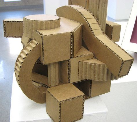 cardboard sculpture - Google Search Cardboard Model Architecture, Cardboard Art Sculpture, Model Architecture, Cardboard Model, Cardboard Design, Sculpture Techniques, Cardboard Sculpture, Sculpture Projects, Architecture Model Making