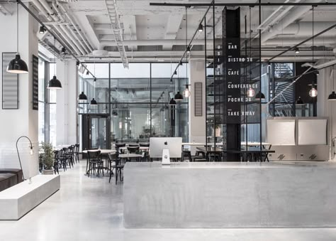 Richard Lindvall renovates former factory for Usine restaurant Industrial Style Office, Elegant Restaurants, Restaurant Concept, Tapas Bar, French Restaurants, Scandinavian Minimalism, Coffee Shop Design, Restaurant Interior, Style Office