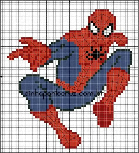 Spiderman Pixel Art, Spiderman Blanket, Marvel Cross Stitch, Beanie Knitting Patterns Free, Graph Paper Drawings, Disney Cross Stitch Patterns, Graph Crochet, Easy Pixel Art, Pixel Crochet