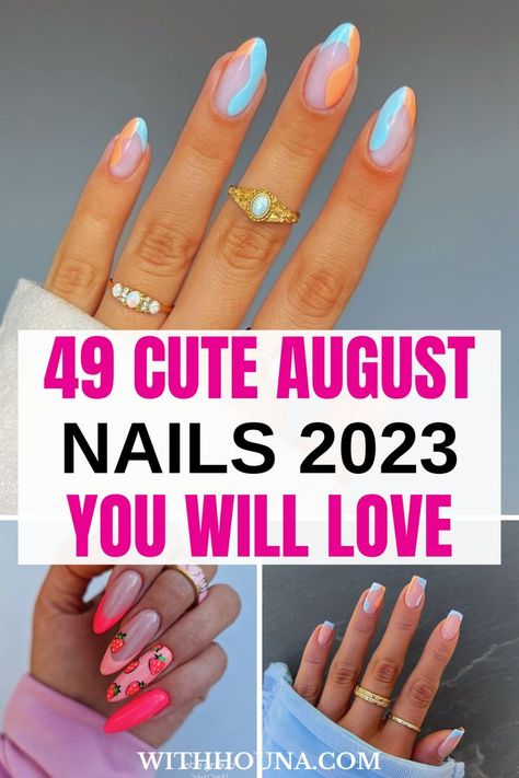 August is finally here and I can't miss a chance to get my August nails done to celebrate this warm and cute summery month. Thus, These August nails of 2023 are the best summer nails to upgrade your nail design. You have a range of August nail colors to choose from. We've got you everything from August nails designs, August nails ideas, August nails trend 2023, summer August nails, August nail ideas 2023, August nail colors, bright summer nails 2023, August nails designs 2023 and more. Cute August Nails, August Nail Colors, Nails Of 2023, Best Summer Nail Color, August Colors, Bright Nail Designs, Beach Nail Art, Pink Summer Nails, August Nails