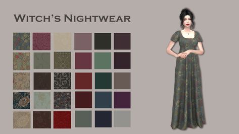 Witch's Nightwear | Patreon Sims 4 Cc Witchy, Witchy Clothes, Sims 4 Cc, Nightwear, Sims 4, Witch, Clothes