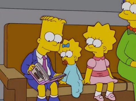 Bart showing Maggie a pop up book when Homer is in jail "Daddy's on fire. Daddy's not on fire." Bart Lisa And Maggie, Bart And Lisa Simpson, Simpson Art, Bart Simpson Art, Simpsons Art, The Simpson, Up Book, Pop Up Book, Peaky Blinders