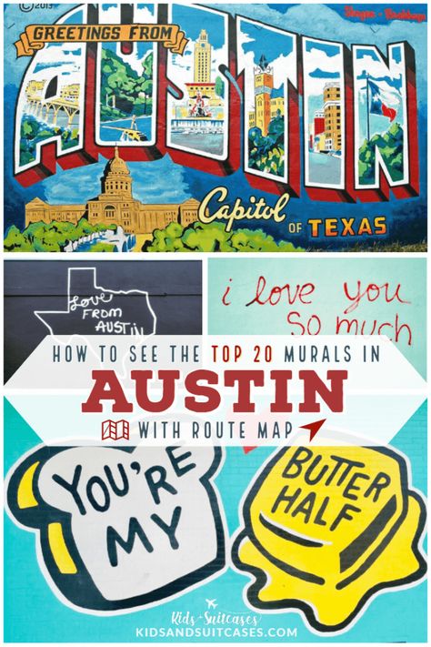 Austin is known as the Live Music Capital of the World. But there are hundreds of wildly creative murals and street art you can see for free. Here are the Top 20 and the route map to see them all #austin #texas #murals #streetart Murals In Austin Texas, Austin Street Art, Outfits For Austin Texas Summer, Downtown Austin Texas Things To Do, Austin Texas Murals, Texas Mural, Austin Trip, Austin Texas Travel, Austin Murals