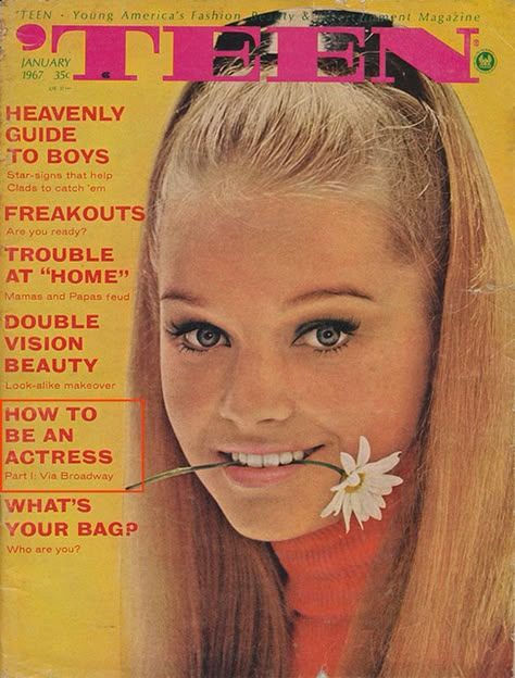 How To Be An Actress Part I: Via Broadway & Heavenly Guide to Boys in 1967 issue of Teen Magazine Vintage Vogue Covers, Marie Claire Magazine, Paper Magazine, Korean Magazine, Old Magazine, Vintage Magazine Covers, Teen Magazine, 70s Aesthetic, Vintage Background