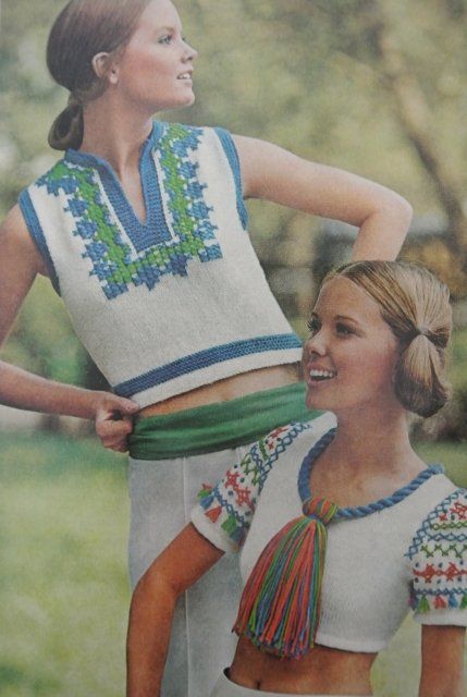 Style Examples, Tweed Ride, 1970 Fashion, Mode Crochet, Retro Space, 20th Century Fashion, Crochet Style, Crochet Vintage, Vintage Hippie