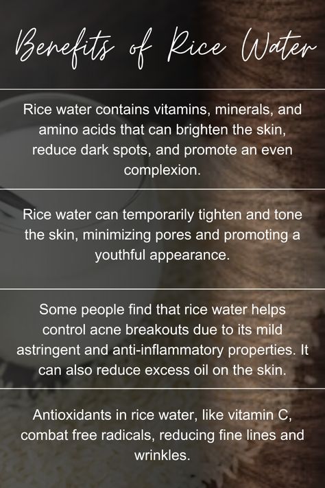 Rice Water Benefits Skin Care, Rice Water For Skin, Water Benefits For Skin, Rice Water Benefits, Acne Breakout, Rice Milk, Free Radicals, Beauty Tips For Glowing Skin, Minimize Pores