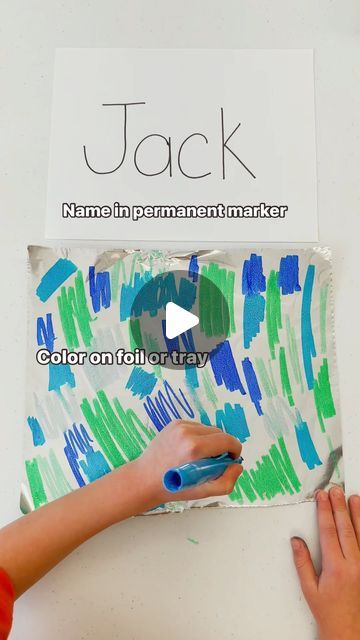 Angie Brezina - Preschool/Pre-K on Instagram: "🌈FUN Name Prints - color foil/tray, spray with water, press, and reveal!  Perfect for back to school or anytime!" Name Writing Crafts Preschool, Fun Name Activities For Preschoolers, Kindergarten Name Art, Name Art Preschool, Name Activities Kindergarten, Name Crafts Preschool, Preschool Name Activities, Name Art For Kids, Pk Activities