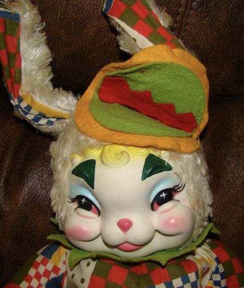 Rubberface Dolls, Rabbit Face, Rubber Face Doll, Rubber Face Plush, Vintage Plushies, Vintage Animatronics, Rushton Dolls, Rushton Toys, Creepy Toys