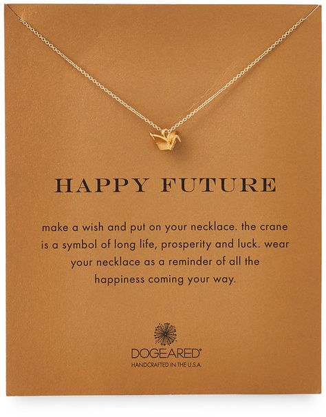 dogeared Happy Future Origami Crane Necklace Meaningful Pendant Necklace, Cute Necklaces With Meaning, Pendant With Meaning, Charms With Meaning, Necklaces Meaningful, Necklace With Meaning, Crane Necklace, Necklace Meaning, Happy Future