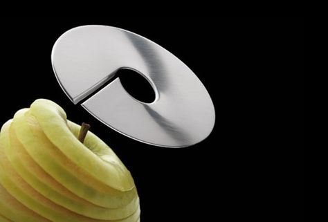 Mono Giro Apple Slicer - Own - Thrillist Apple Slicer, Apple Peeler, Red Dot Design, Latest Gadgets, Dot Design, House On A Hill, Favorite Kitchen, Red Dots, Kitchen Home