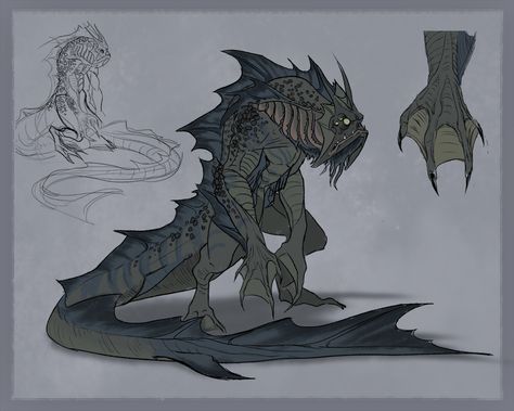 ArtStation - Dagon, Ivan Pezzullo Dagon Lovecraft, Lovecraft Monsters, Lovecraft Art, Monster Ideas, Lovecraftian Horror, Cthulhu Mythos, Creature Artwork, Fiction Idea, Dnd Monsters