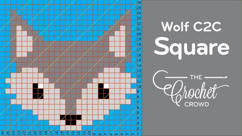 Crochet Wolf Corners to Corner (C2C) Pictorial Squares for Afghans The call of the wild from this crochet wolf can C2c Squares, Crochet Wolf, Squares Crochet, Corner Crochet, Arm Knitting Blanket, The Call Of The Wild, Crochet Crowd, Pixel Crochet, Baby Knitting Patterns Free