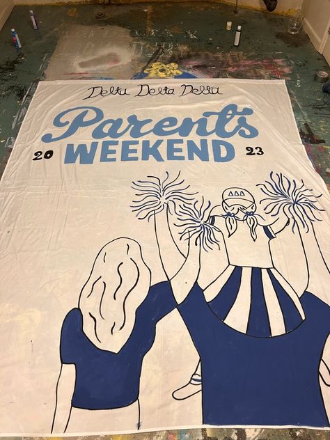 Sorority Dads Day Ideas, Sorority Parents Weekend Activities, Parents Weekend, Parents Weekend Sorority, Parents Weekend Banner, Football Sorority Banner, Family Weekend Banner, Sorority Family Weekend, Dads Weekend Banner Sorority