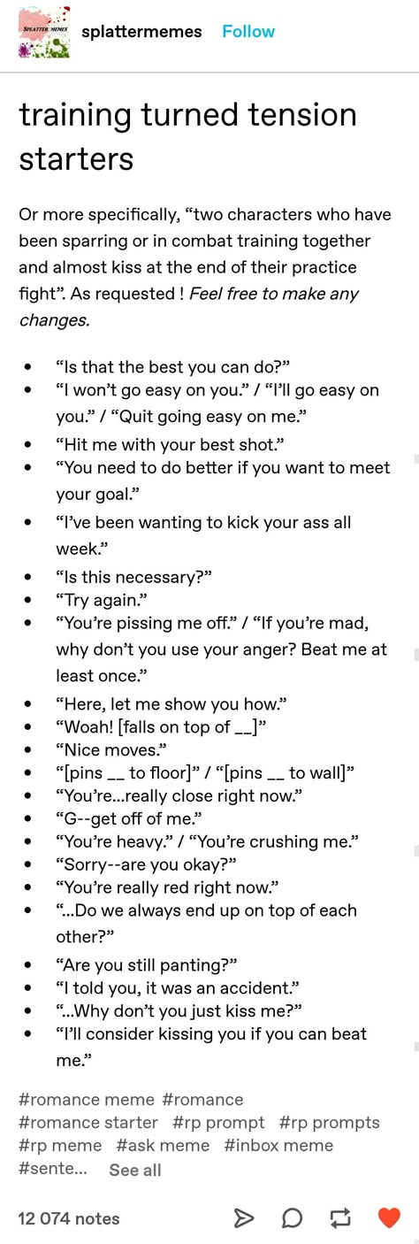 Sentence starters Tension Dialogue Prompts, Flirty Starters Writing, One Sentence Poems, First Sentence Prompt, Sentence Starters For Stories, Roleplay Starters, Chapter Starters, Rp Starters, Starter Sentences