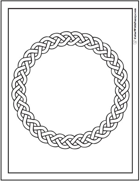 Celtic Designs: Braided Circle Coloring Page, Celtic Coloring Pages✨ Go to https://www.colorwithfuzzy.com Thank you for sharing! :-)  #ColorWithFuzzy #PrintableColoringPages #CelticColoringPages #ColoringPagesForKids #AdultColoringPages Cool Circle Designs, Celtic Wreath, Circle Braid, Celtic Coloring Pages, Celtic Coloring, Celtic Circle, Circles Design, Embroidery Tattoo, Scottish Gaelic