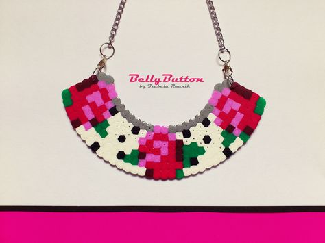 Perler Jewelry, Mini Perler Beads, Melt Beads Patterns, Hama Mini, Diy Collar, Beads Patterns, Hama Beads Design, Melty Beads, Hama Beads Patterns