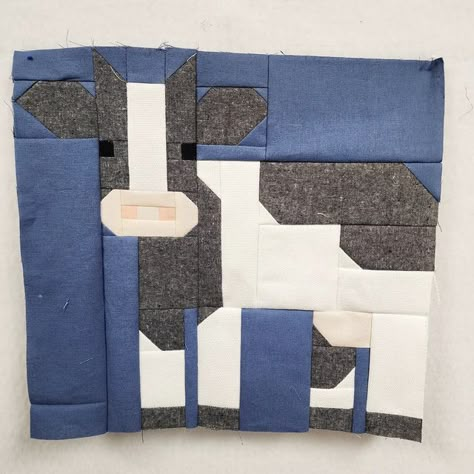 Emily Lauren on Instagram: "Mooooo!! He is so cute. I am loving him! #fabfarm #robertkaufmanfabrics #farmquilt #HartlandQuiltShop #solidsquilt #cow" Cow Quilt Block Pattern Free, Cow Quilt Block Pattern, Cow Quilt Pattern Free, Cow Quilt, Cow Quilt Pattern, Farm Animal Quilt Blocks Applique Patterns, Fab Farm Quilt Pattern, Farm Animal Quilt, Western Quilts