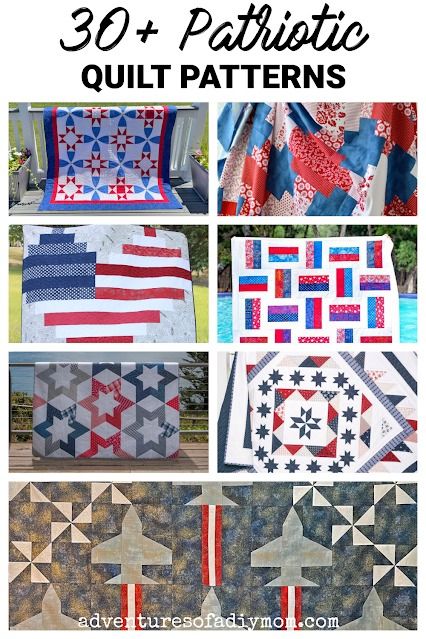 Make a patriotic quilt with this list of over 30 patterns to choose from. A collection of americana quilt patterns including free patterns as well as patterns to purchase. Free Patriotic Quilt Patterns, Patriotic Quilt Patterns, Jelly Roll Patriotic Quilt Patterns, Fourth Of July Quilts Free Pattern, White And Blue Quilt, Red White Blue Quilt Patterns, Americana Quilt, Hand Quilting Technique, Quilting Basics